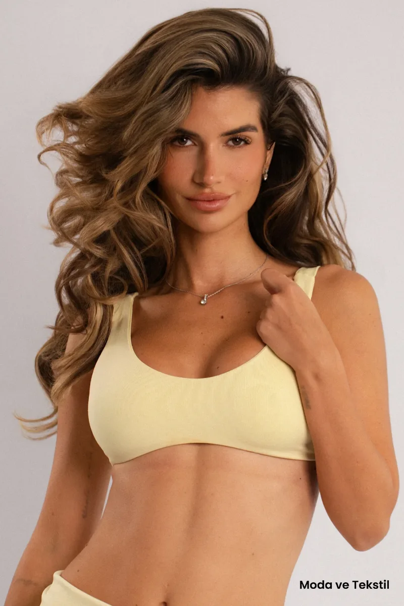 Seamless Scoop Spor Bra Sarı