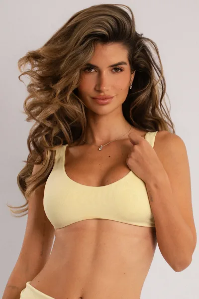 Seamless Scoop Spor Bra Sarı